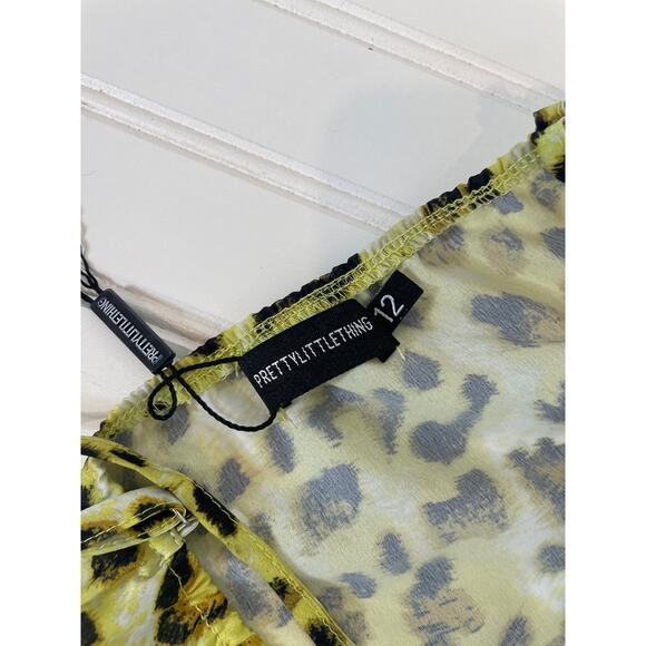Prettylittlethings Leopard Chiffon Maxi Beach Dress Jun & Ivy Dress Bundle Sz 12 - Picture 9 of 9